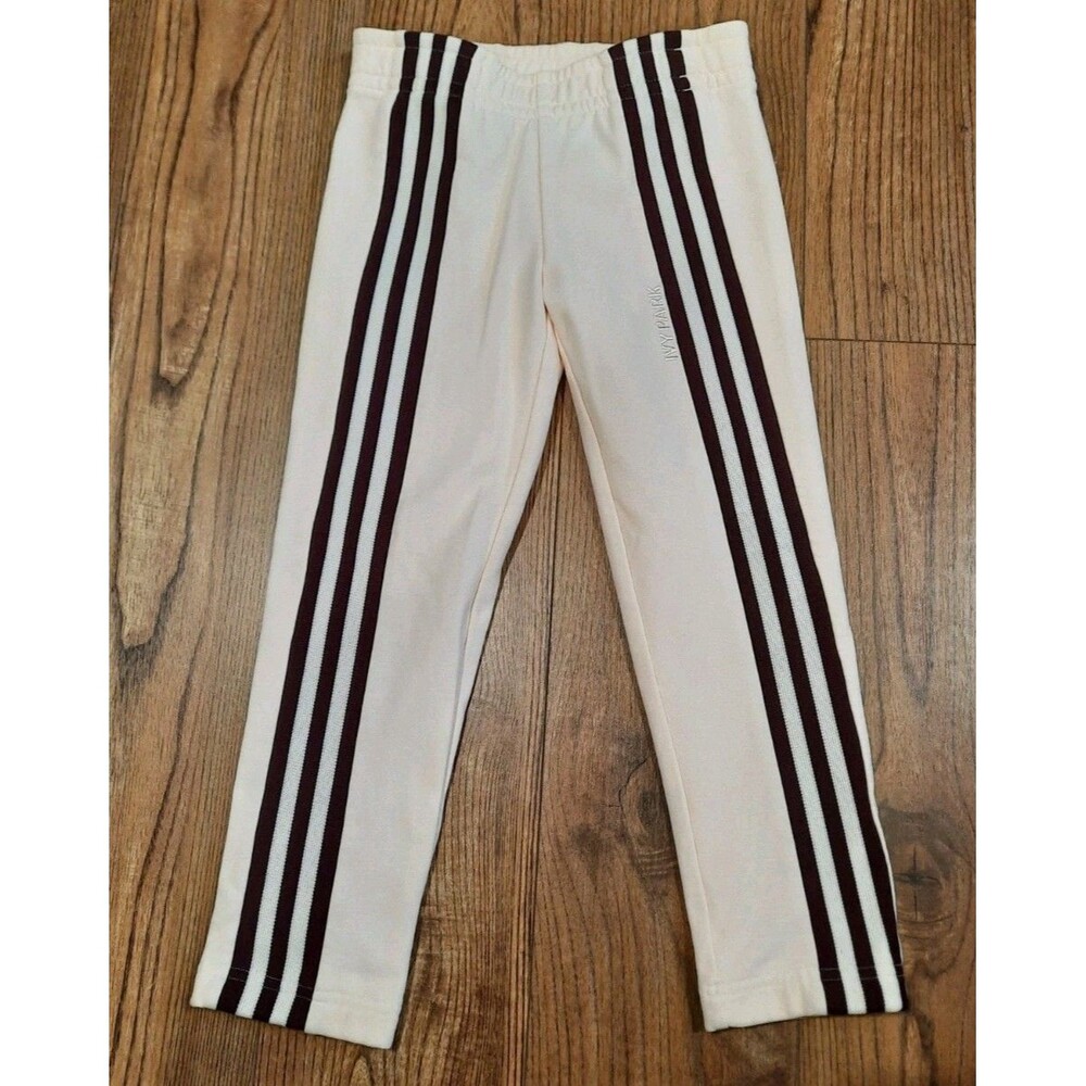 Ivy Park/ Adidas Collab Kids Snap Track Pants Ecru Maroon Stripes Sz 5T Unisex